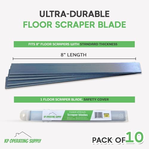 8-Inch Floor Scraper Blades, 10 Pack Replacement - size: Pack of 10