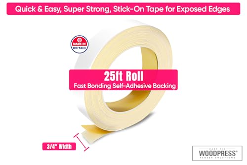 3/4" Matt White Peel & Stick Melamine Edge Banding, 25 ft - size: 3/4 inch