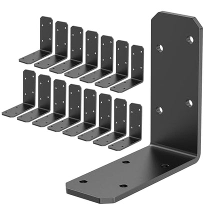3x3 Inch Angle Bracket, 90 Degree Corner Bracket, Black, 16Pack - color: Black-16PCS