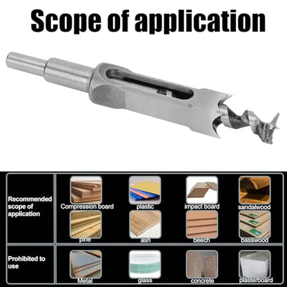 Square Mortise Drill Bit, 20mm Carbon Steel Chisel Cutter Tool