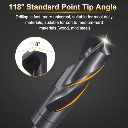 HARFINGTON 17mm Drill Bit 1/2" Reduced Shank Round 4241 HSS 118° - size: 17mm, style: 1/2" Shank