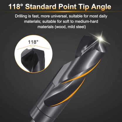 HARFINGTON 16.5mm Drill Bit 13mm Reduced Shank Round 4241 HSS 118° - size: 16.5mm, style: 13mm Shank