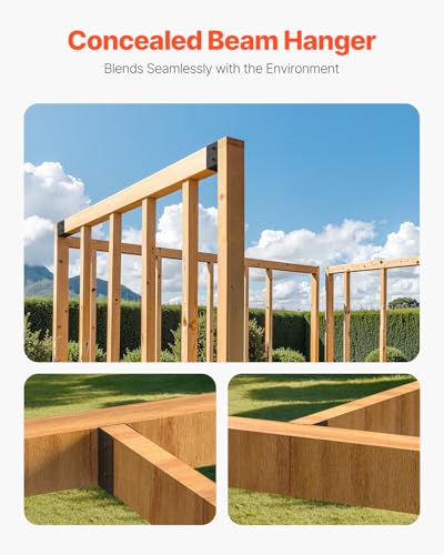 VEVOR Concealed Joist Hanger, 2x4 Inch Outdoor Concealed-Flange Joist Bracket with Screws, Steel Light Joist Hangers for 1.93 x 3.62 Inch / 49 x 92 mm Beam, Swing, Fence, Wooden Slides, 24 Pcs - size: 2x4 Inch (1.93x3.62) 24 Pcs