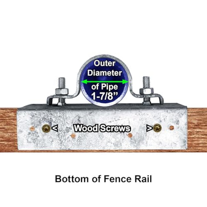 1-7/8" Wood Fence to Round Steel Post Panel Attachment Adapter Bracket: Adjustable clamp. Made of Galvanized Steel to Prevent Rusting. CASE Qty 25 - size: 1-7/8" Post, style: CASE