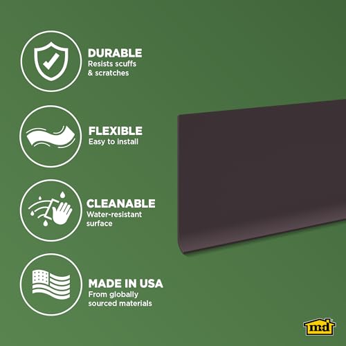 M-D Building Vinyl Wall Base, Brown, 2-1/2in x 48in - size: 2-1/2 in. x 48 in.
