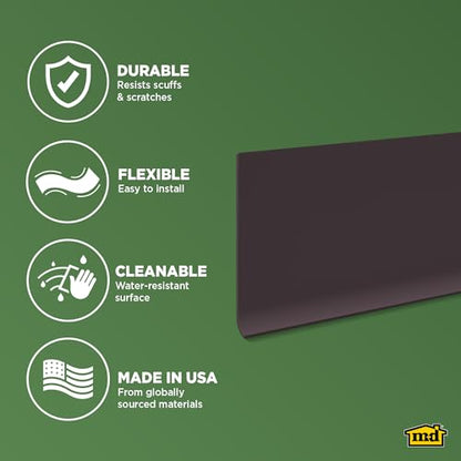 M-D Building Vinyl Wall Base, Brown, 2-1/2in x 48in - size: 2-1/2 in. x 48 in.