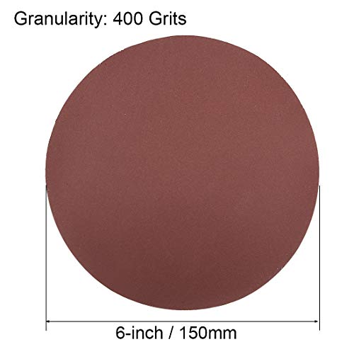 uxcell 6" PSA Sanding Discs 400 Grits Self Stick Aluminum Oxide Sandpaper for Random Orbital Sander Wood Metal Dry Polishing 20pcs - style: 400 Grit