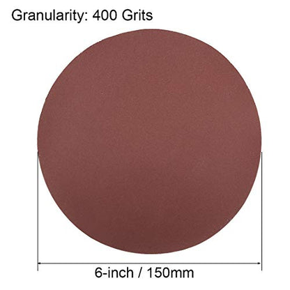 uxcell 6" PSA Sanding Discs 400 Grits Self Stick Aluminum Oxide Sandpaper for Random Orbital Sander Wood Metal Dry Polishing 20pcs - style: 400 Grit