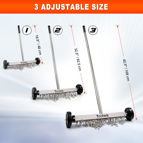 Toolwiz 15" Rolling Magnetic Sweeper 10 Lbs Rolling Magnetic Sweeper - size: 15 Inches