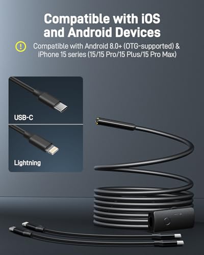 Anykit Endoscope Camera with Light, 1920P HD Borescope - size: 9.8FT