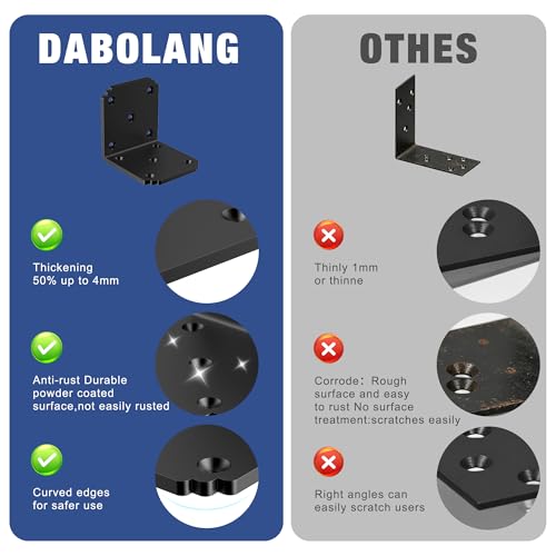 4"x4"x3.5" L Bracket for Wood,90 Degree Pergola Post Brackets,Black,8 Pack - color: 4 x 4 x 3.5-8PCS