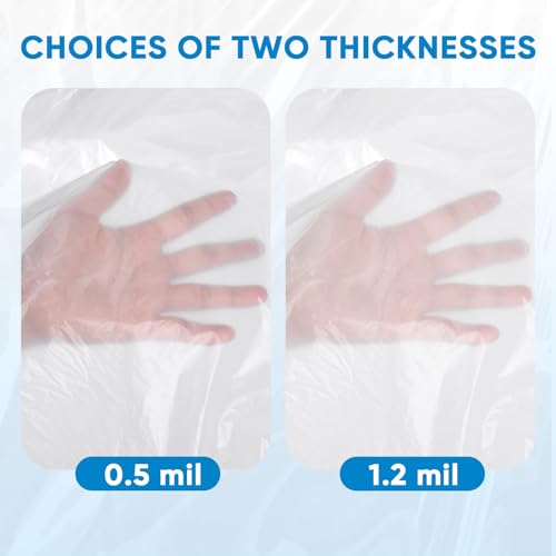 TICONN 12 x 9 Ft Plastic Drop Cloth for Painting, Waterproof Painters Plastic Sheeting, Painting Tarp for Furniture Cover, Floor Protection (6PK, 0.5Mil) - size: 0.5 Mil