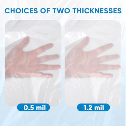 TICONN 12 x 9 Ft Plastic Drop Cloth for Painting, Waterproof Painters Plastic Sheeting, Painting Tarp for Furniture Cover, Floor Protection (6PK, 0.5Mil) - size: 0.5 Mil