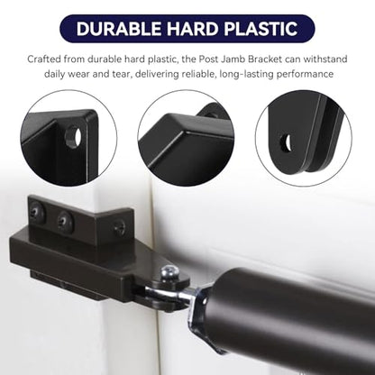 2 Pack N349-324 Screen Door Jamb Bracket for Door Closer Plastic Hardware Replacement Post Jamb Bracket for Screen/Storm Door Closer Bracket Repair Kit for Use with V1709 & V1346 Door Closers Black