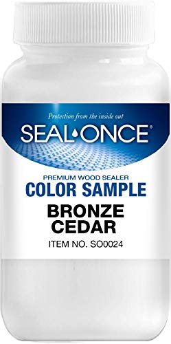 SEAL-ONCE Color Sample Semi-Transparent Wood Stain, Bronze Cedar, 4 oz - color: Bronze Cedar