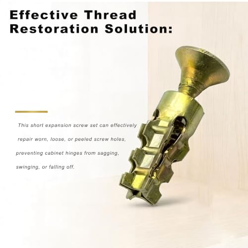 6×14mm Short Expansion Screw Set for Tile, Stone, Wood, Yellow-50 Pieces - color: Yellow-50 Pieces