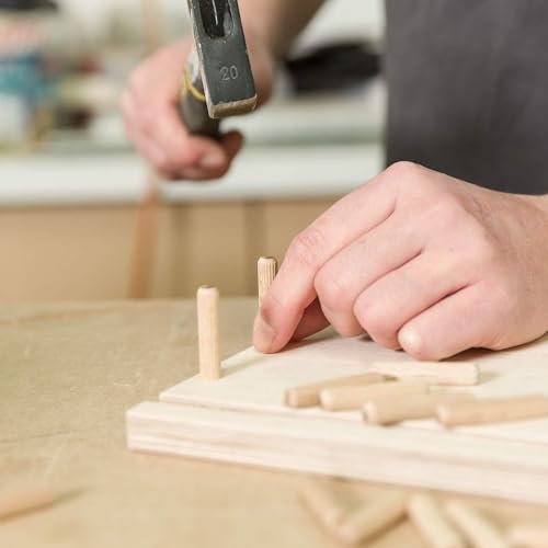Wood & Wooden Dowel Pins 3/8" x1 1/2" (9.5mmx40mm) - Fluted Grooved Hardwood Pegs for Woodworking, Cabinet Joinery - 100 Pack by PXBBZDQ - size: 3/8" x 1 1/2"