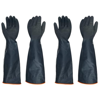 North Tower Heavy Duty Rubber Gloves, Industrial Gloves,Black (22in,2pair) - size: 22”（2 pair）