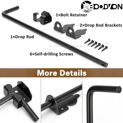 18 Inch Cane Bolt Gate Drop Rod Heavy Duty Gate Hardware, Gate Ground Latch for Wooden Fences, Metal Gates Doors Stopper for Gate Ground, Wrought Iron Gate Latches, Black Finish(1 Pack) - size: 18 Inch