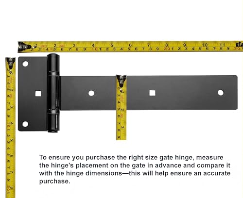 Heavy Duty T Strap Gate Hinges,12 Inch 4mm Thick - 180° Open - size: Middle