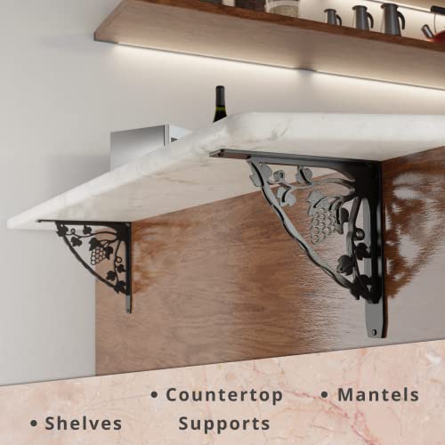 Starby Madeira Heavy Duty Steel Fireplace Mantel Brackets, Floating Shelf, Countertop Support - Hand Welded (2 Pack) (12 x 12 x 2) - color: Madeira, size: 12" x 12" x 2"