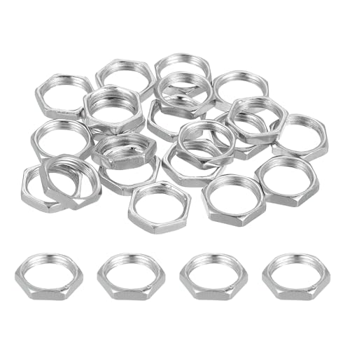 PATIKIL M12x1x3mm Steel Hex Nuts, 25Pcs Metric Fine Thread Carbon Steel Zinc Plated Finished Hardware Screw Nuts Fasteners for Machinery Manufacturing, Industrial Use, 14mm Width - size: M12x1x3x14mm