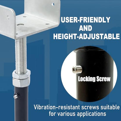 2 Pack U-Shaped Floor Jack for 4x2, 4x4, 4x6 Joists - Adjustable Steel Telepost with U-Head, Mini Screw Jack, Post Jack.6-9 Inch Adjustment Range. - size: 6-9