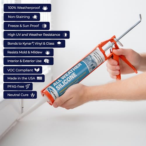 Bond It All Weather Silicone, Silicone Sealant, 10 oz, Black - color: Black