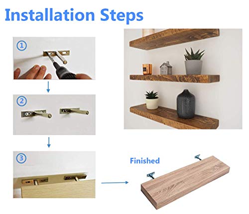 4 Inches Floating Shelf Brackets Invisible Shelf Support - 4pcs - color: Silver Tone, size: 4 Inch