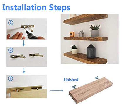 4 Inches Floating Shelf Brackets Invisible Shelf Support - 4pcs - color: Silver Tone, size: 4 Inch