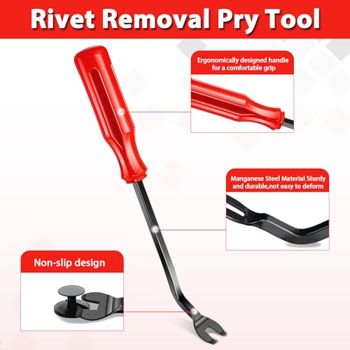 Doaho 8Pcs Auto Trim Disassembly Tool Set with Storage Bag - Red - color: Red -8Pcs Trim Removal Tool Kit