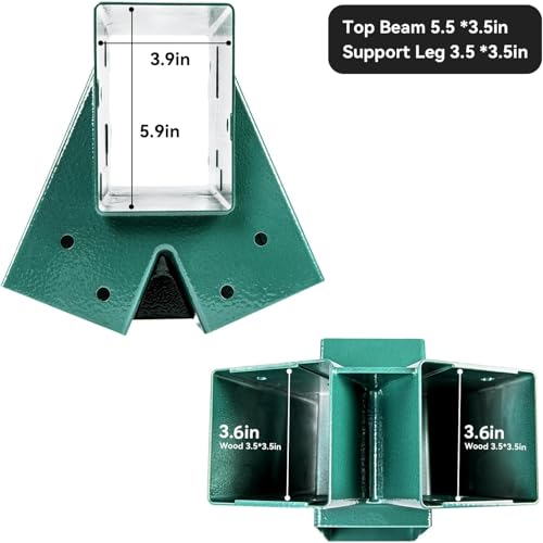 ABUSA Heavy Duty Swing Sets Brackets Including 2 Green A-Frame Swing Set Brackets 2 Green Swing Seats and 4 Greenn Swing Hangers for Playground Equipment Mounting Parts Hardware Included (G007) - color: G+g