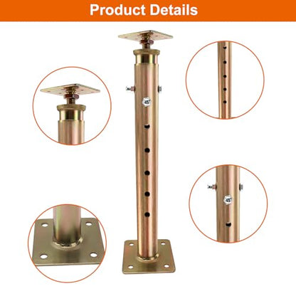 4 Pack Adjustable House Floor Jack,19.5" - 34.5" Height Range, Telescoping Jack Post for Basement Deck Leveling - size: 19.5-34.5 inch