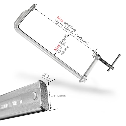 Heavy-Duty 12-Inch F-Clamps, 2-Pack, 550 Lbs Forged Alloy Steel - size: 12 x 3 Inch (300×80mm)/550 Lbs