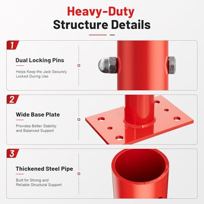 House Jacks for Leveling, 2 Pack House Floor Jack 19-36 Inch Adjustable Jack Post, 11023 lbs Heavy Duty House Jacks for Basement, Crawl Space, Foundation, Floor Joists, Porch & Roof Beam Support - size: 19-36inch(2 Pack)