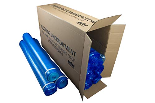 3in1 Vapor Barrier Flooring Underlayment w/Overlap and pre-Attached Tape Strip - Bestlaminate- 2mm - 500sq.ft (Bundle 5 Rolls Each 100 sg.ft.)