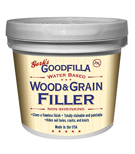 Water-Based Wood & Grain Filler (Trowel Ready) - Mahogany - 1 Gallon By Goodfilla | Replace Every Filler & Putty | Repairs, Finishes & Patches | Paintable, Stainable, Sandable & Quick Drying - color: Mahogany, size: 1 Gallon
