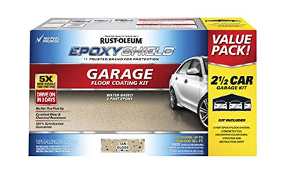 Rust-Oleum EpoxyShield Gloss Tan Garage Floor Coating Kit - color: Tan, size: 2.5 Car (Pack of 1)