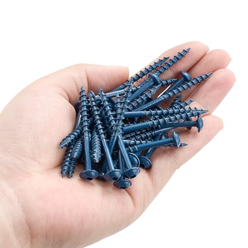 100 PCS #8 x 2” Pocket Hole Screws Exterior Pocket Screw - color: Blue, size: #8x2"
