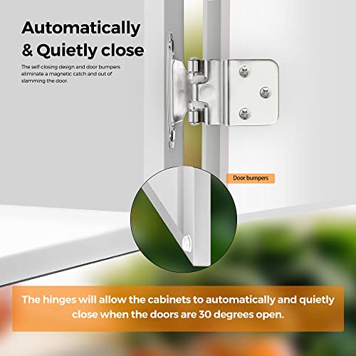 Ravinte 3/8" Inset Polished Chrome Cabinet Hinges 60 Pack (30 Pairs) - color: Polished Chrome