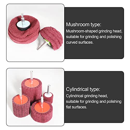 6PCS Non Woven Abrasive Buffing Polishing Wheel Drill Attachment Set,Scouring Pads Power Scrubber Cleaning Kit (red) - style: red