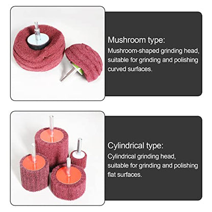 6PCS Non Woven Abrasive Buffing Polishing Wheel Drill Attachment Set,Scouring Pads Power Scrubber Cleaning Kit (red) - style: red