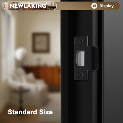 T-Shape Door Strike Plate, Matte Black, 2-1/8'' Hole Spacing - color: Matte Black