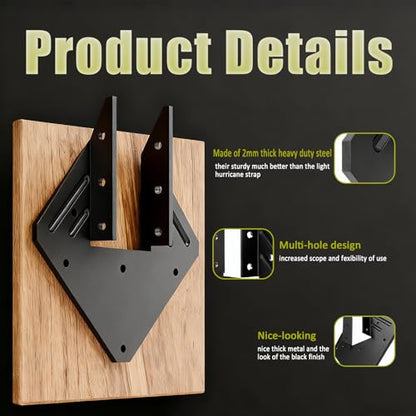 25 PCS Stronger Hurricane Ties for Rafters,14-Gauge(2mm),for 2x4/2x6 Rafter
