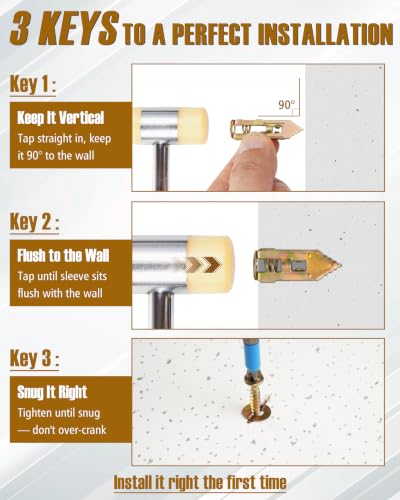 180pcs 4 Sizes Self Drilling Drywall Anchors with Screws Kit, Heavy Duty Zinc Alloy Hollow Wall Anchors, Sheetrock Plasterboard Anchors 0.47x1.18inch, No Drill Self Tapping Dry Wall Screw Anchor Set - size: 180Pcs 4 Size Kit