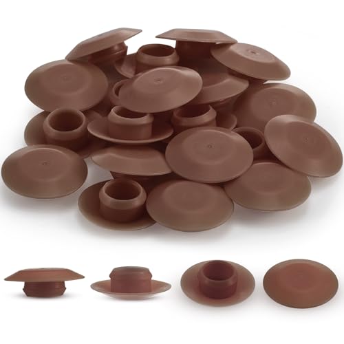 32 Pcs Door Threshold Screw Covers, Adjustable Sill Cap Plugs, Brown - color: Brown