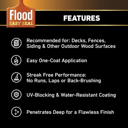 Flood Easy Seal 1 gal Redwood Semi-Transparent Exterior Wood Stain & Sealer - color: Redwood