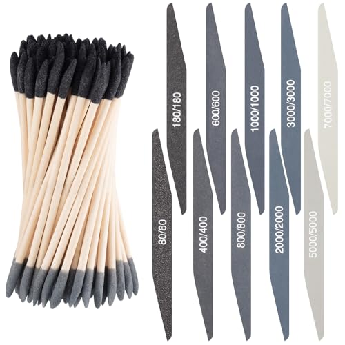 Wonderjune 40 Pcs Model Sanding Sticks Set, Low and High Grits