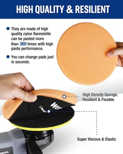 WORKPRO 7.5 Inch Buffing Sponge Pads, 5PCS - size: 7.5×7.5×1.2inch