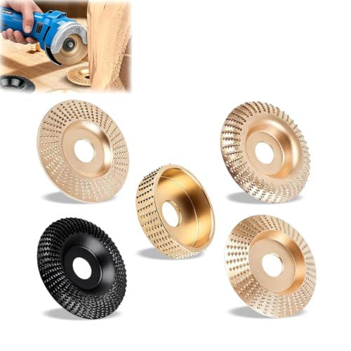 5Pcs Wood Carving Disc Set for 4 1/2 Inch Angle Grinder Cutting Sand Polish